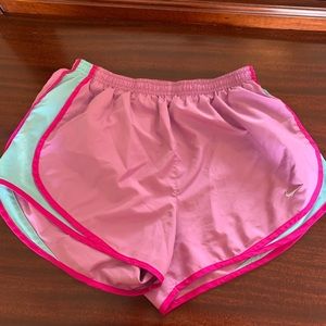 Pink and blue Nike shorts